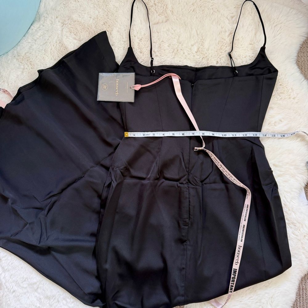 House of CB Satin Corset Maxi Dress M - Black - Picture 5 of 6